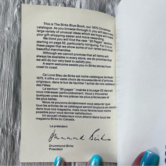 Vintage 1975 Birks Blue Book Christmas Gift Catalog Jewelry - Picture 6 of 8